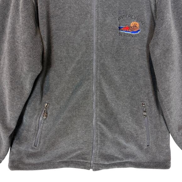 Monterey Bay Dimco Apparel Hoodie Mens Medium Gray Fleece Full Zip Mock Neck - Picture 4 of 12